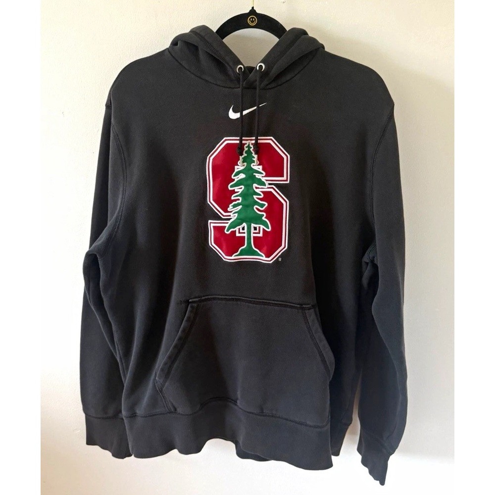 Nike Center Swoosh Stanford Cardinal Tree Graphic Black Pullover Hoodie L